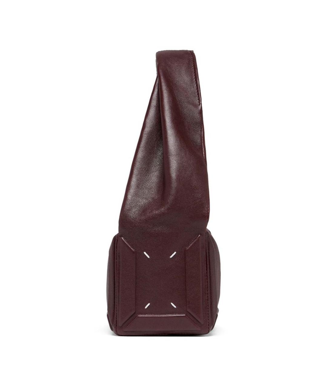 MAISON MARGIELA Бордовая кожаная сумка через плечо, фото 3