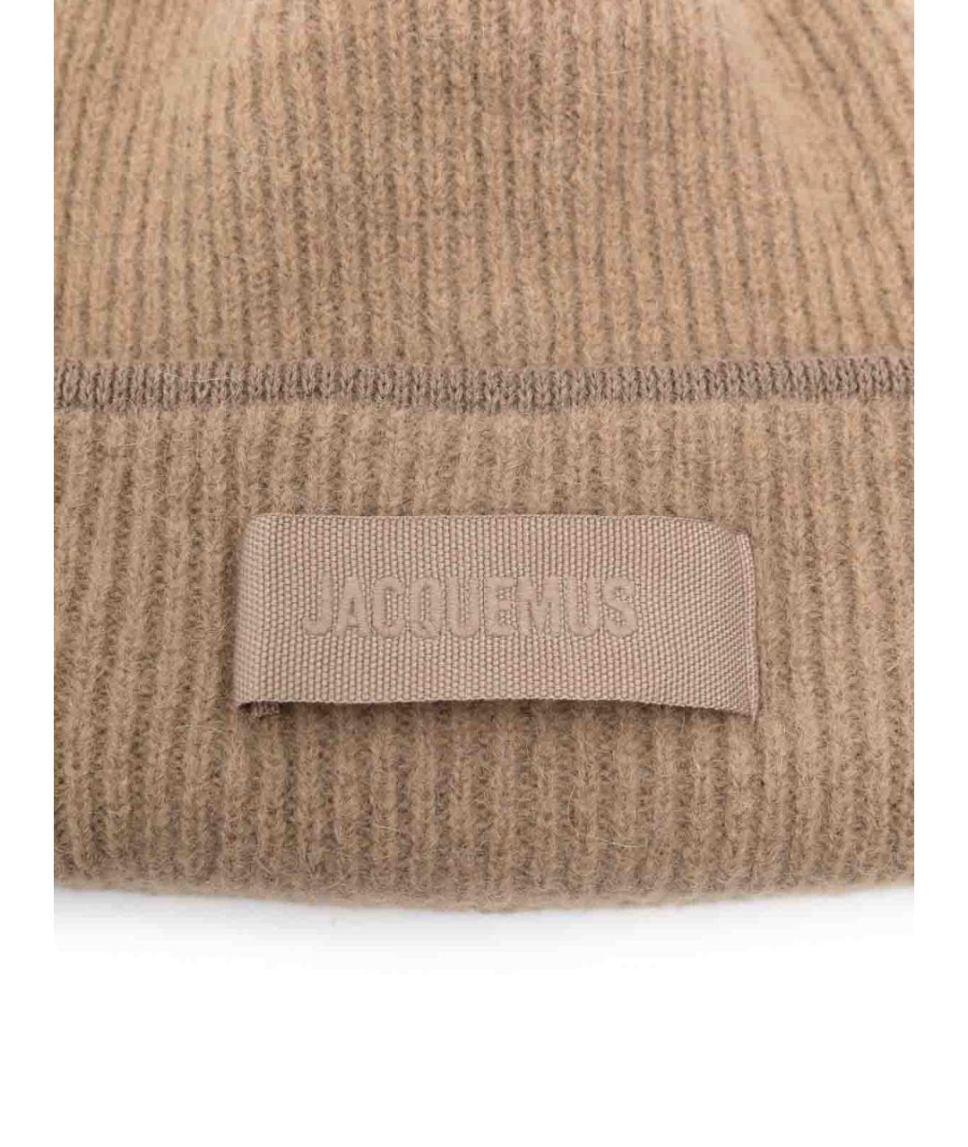 JACQUEMUS Бежевая шерстяная шапка, фото 2