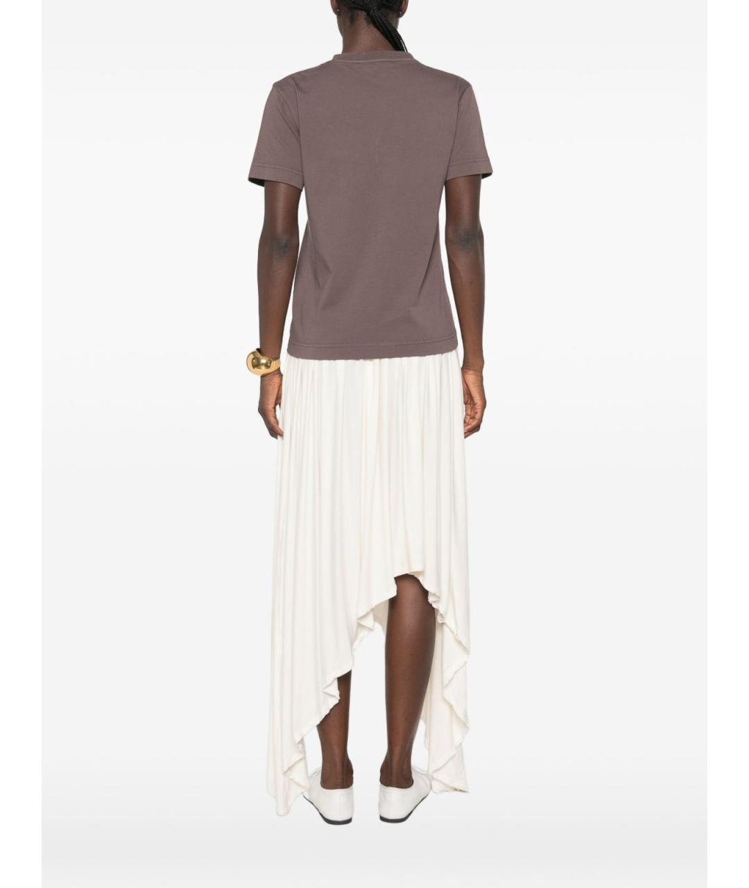 JACQUEMUS Коричневая хлопковая футболка, фото 3
