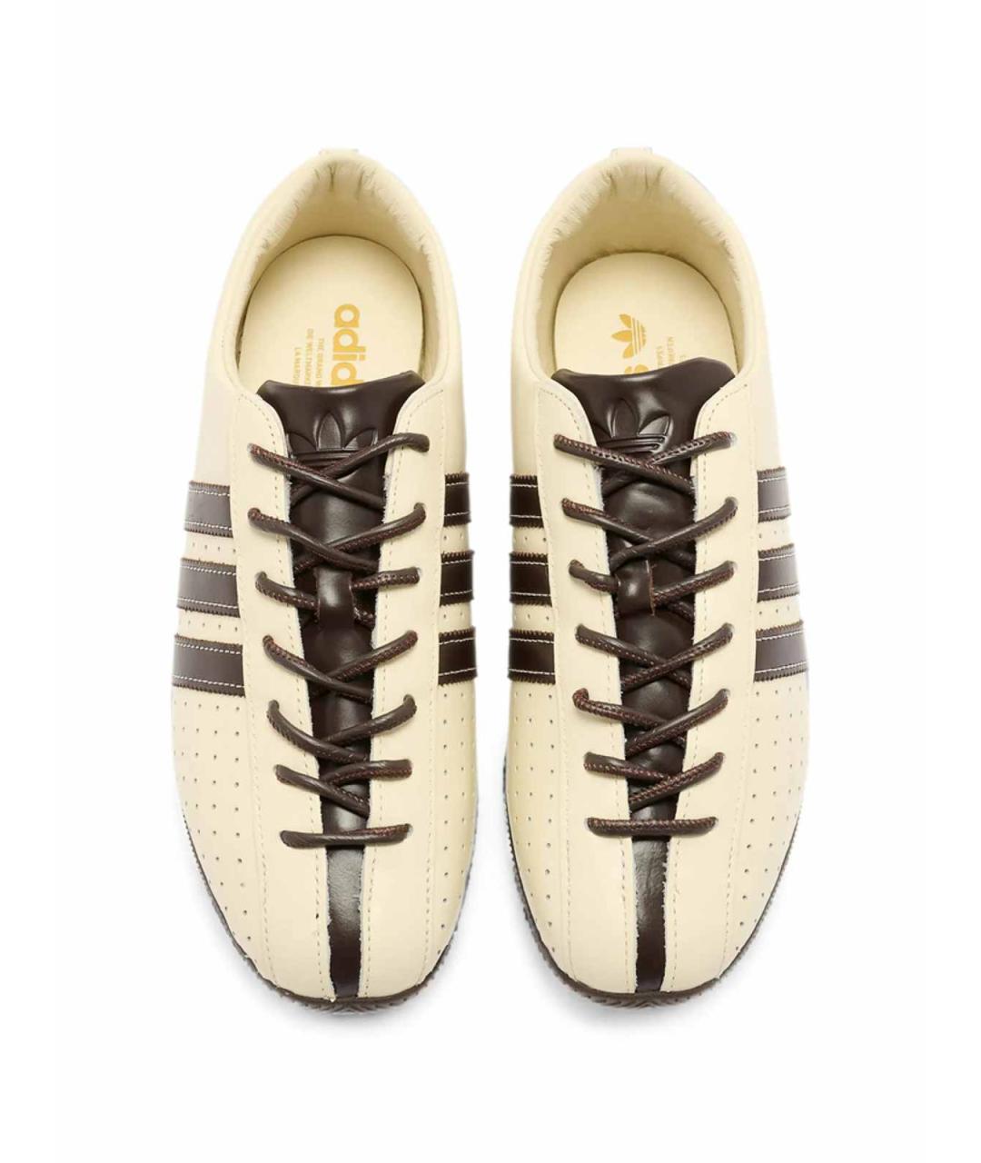 ADIDAS Бежевые кожаные низкие кроссовки / кеды, фото 2