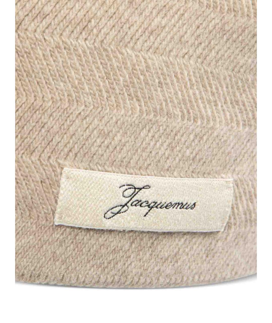JACQUEMUS Бежевая кашемировая шапка, фото 3