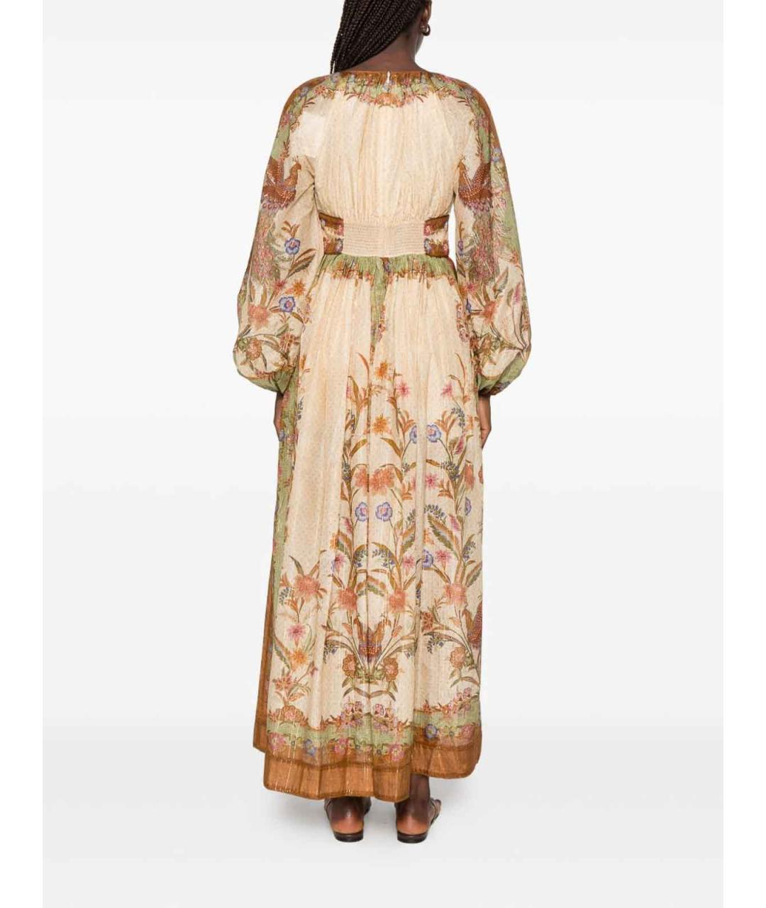 ZIMMERMANN Бежевое хлопковое повседневное платье, фото 2