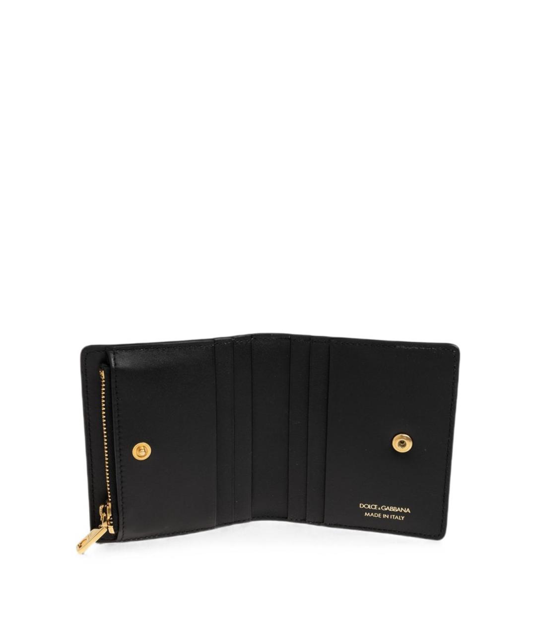 DOLCE&GABBANA Черный кожаный кошелек, фото 4