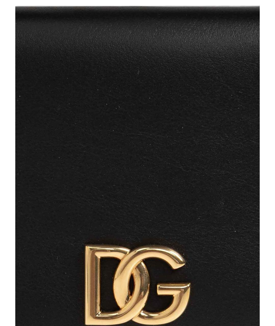 DOLCE&GABBANA Черный кожаный кошелек, фото 2