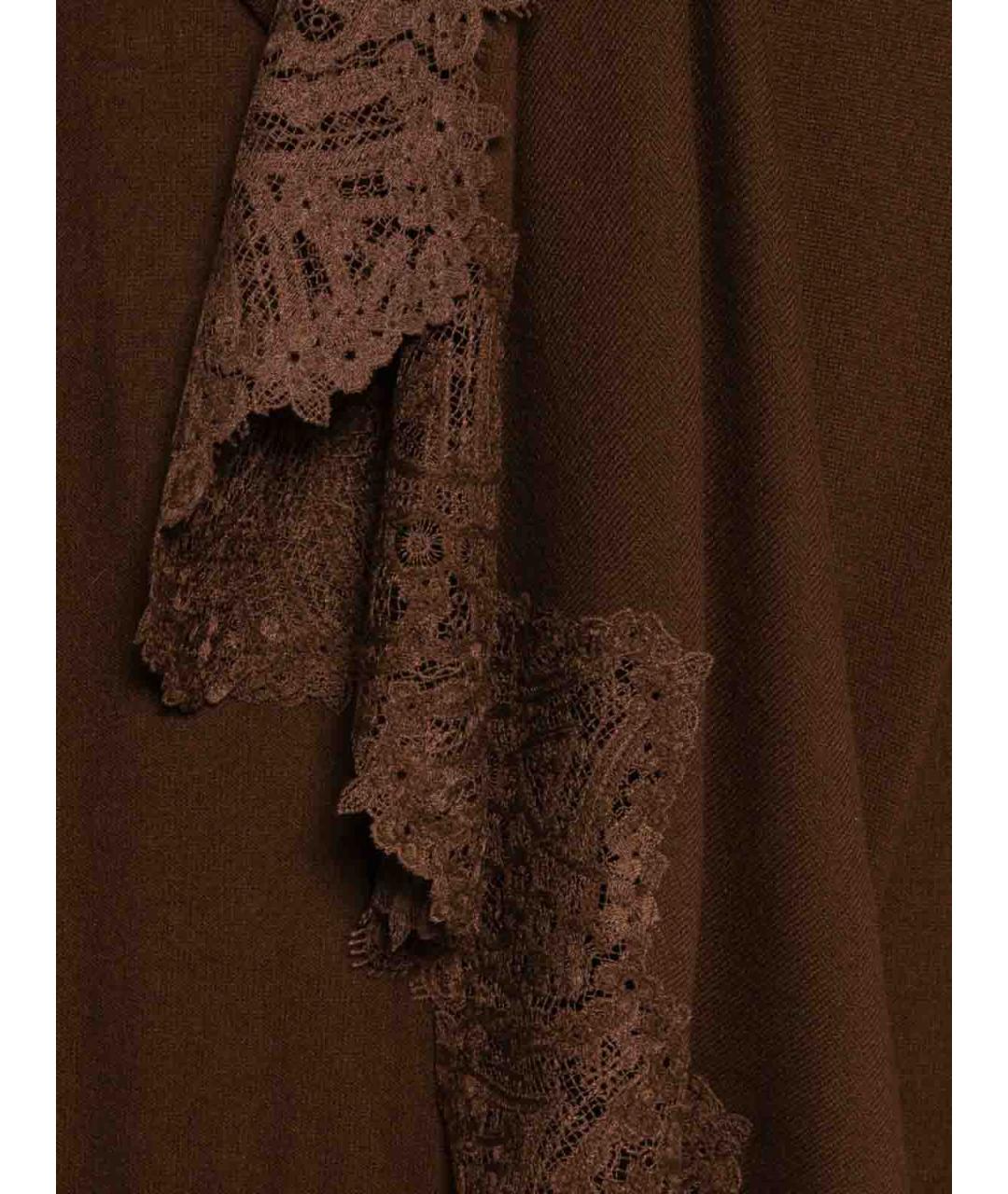 ERMANNO SCERVINO Коричневый кашемировый шарф, фото 2