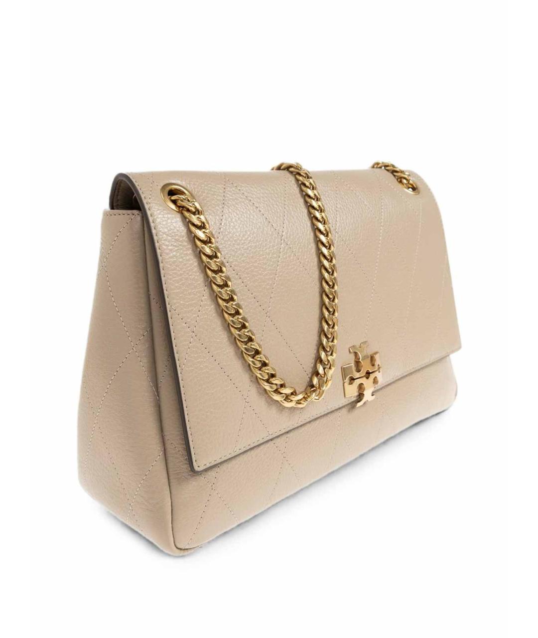 TORY BURCH Бежевая кожаная сумка через плечо, фото 3