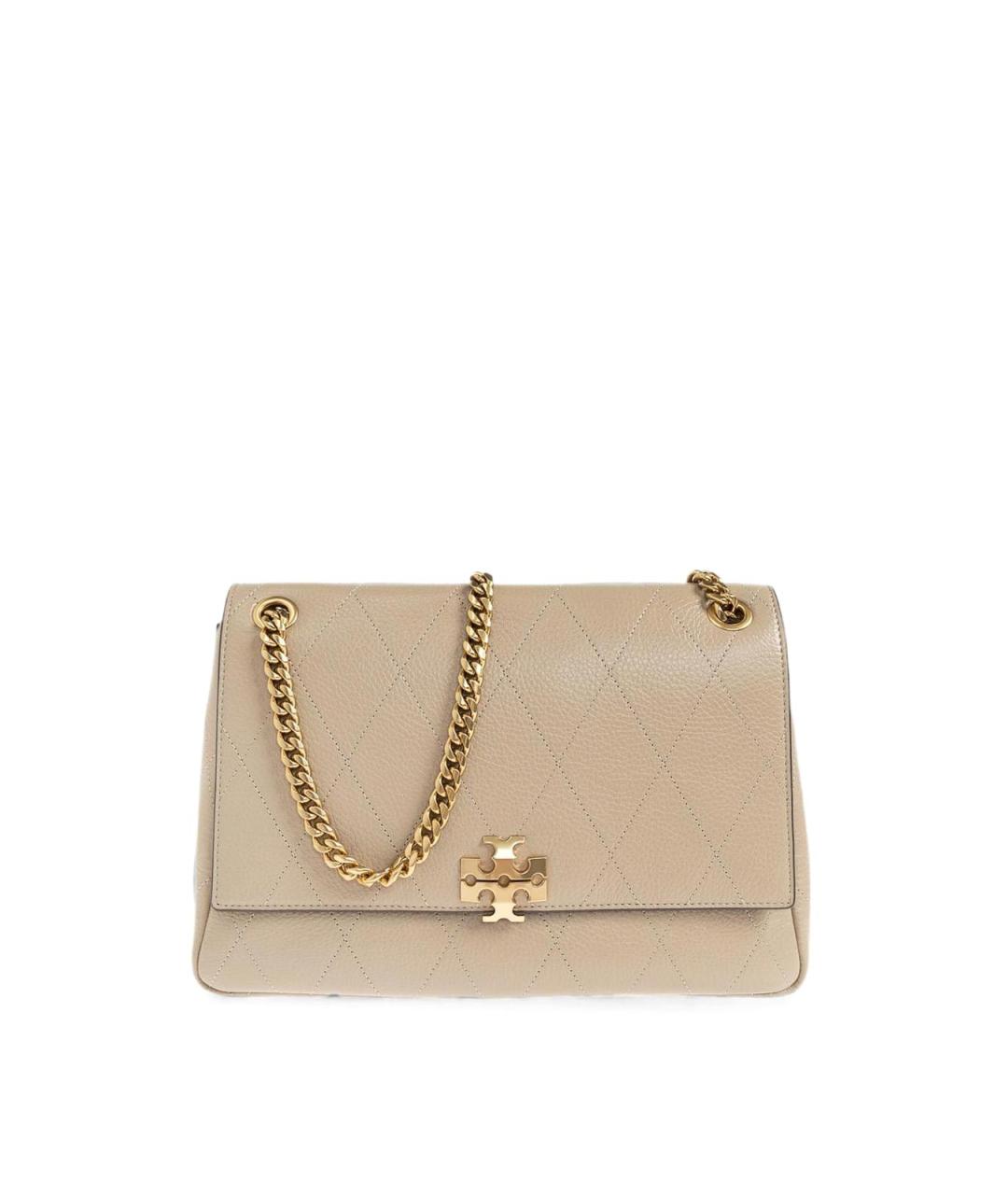 TORY BURCH Бежевая кожаная сумка через плечо, фото 1