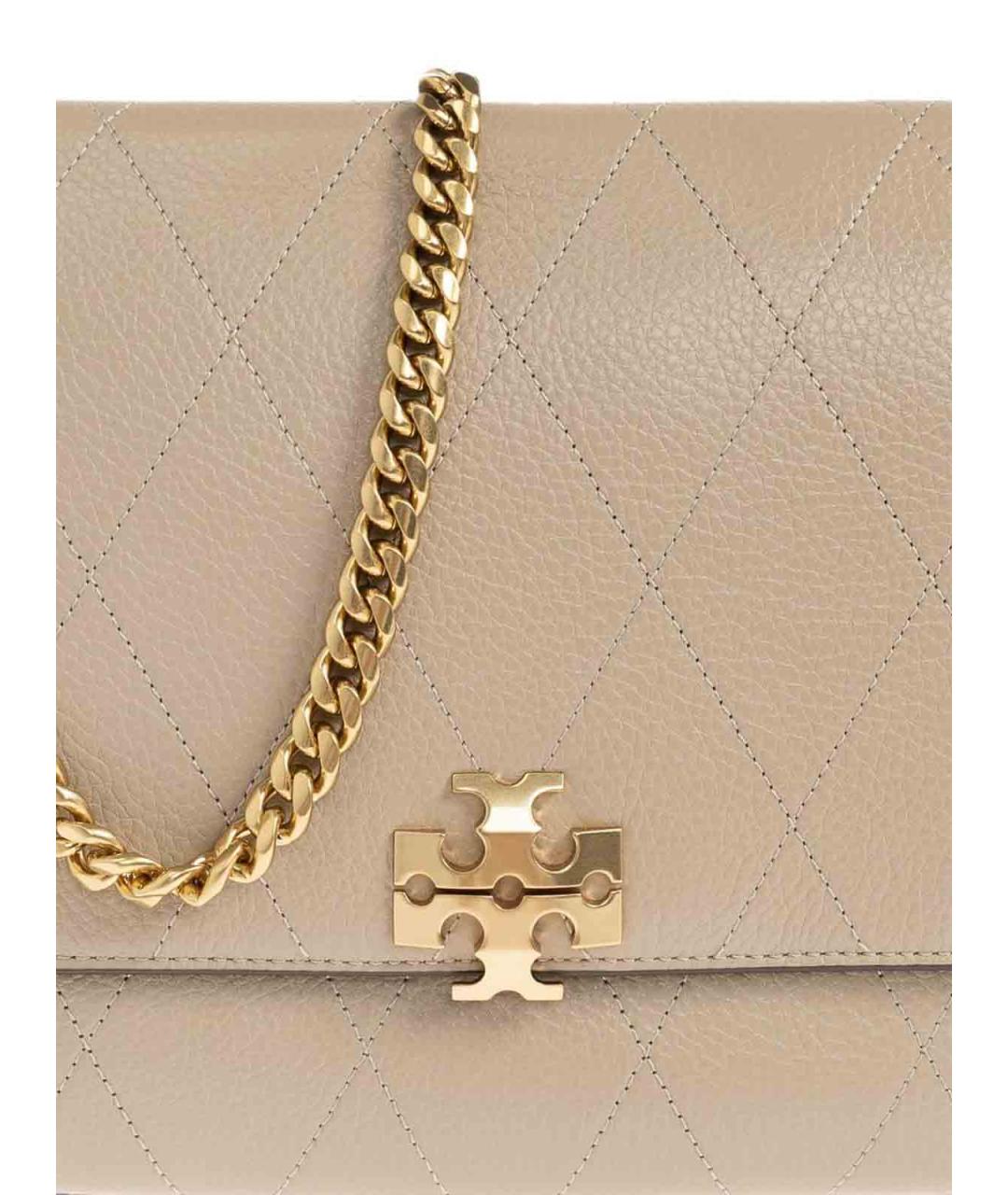 TORY BURCH Бежевая кожаная сумка через плечо, фото 6