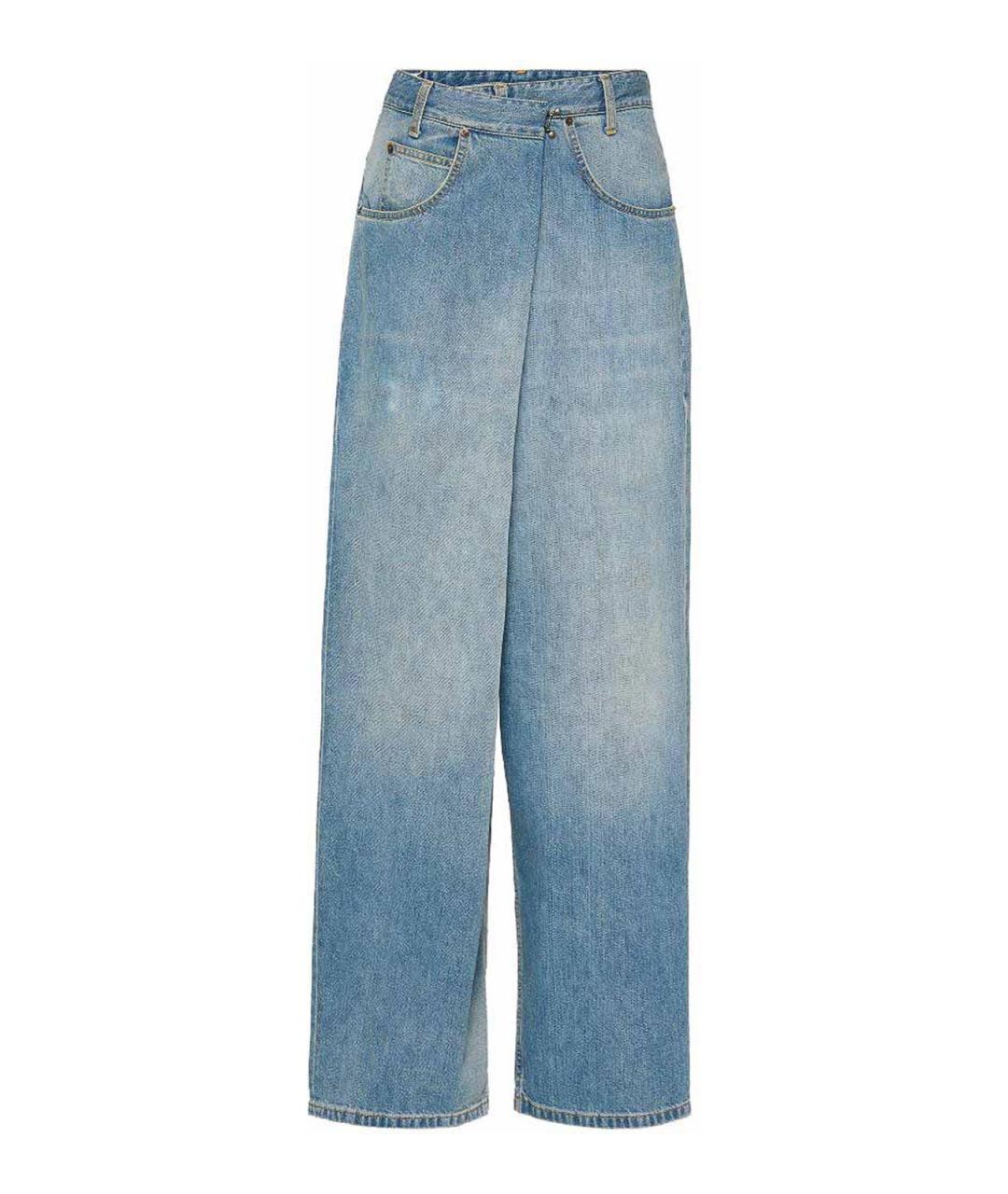 MAISON MARGIELA Синие хлопковые прямые джинсы, фото 1