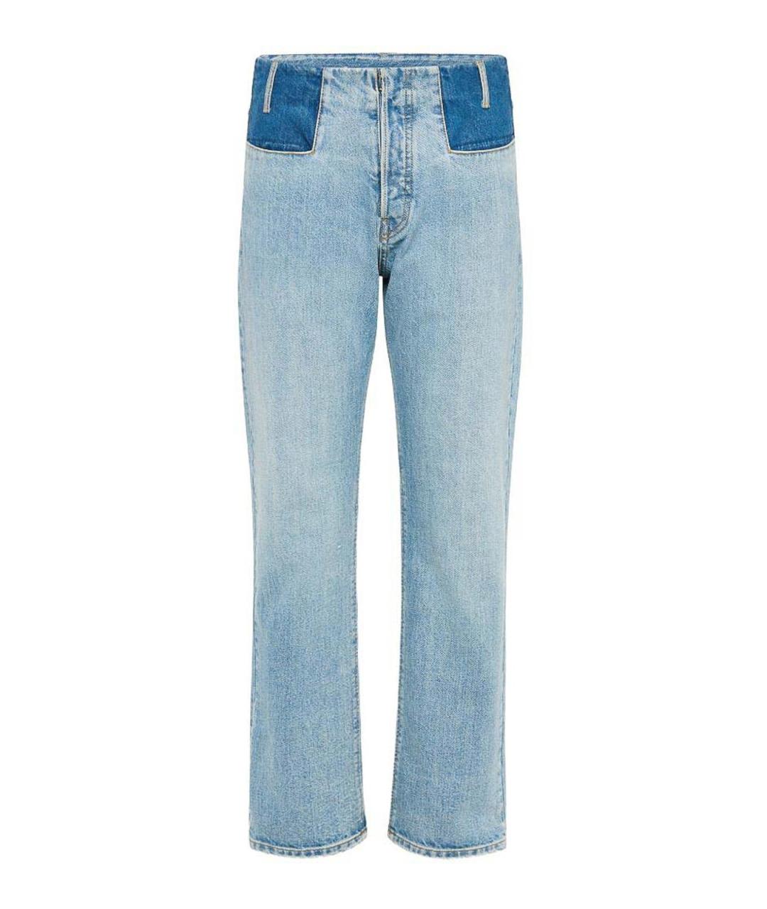 MAISON MARGIELA Голубые хлопковые прямые джинсы, фото 1