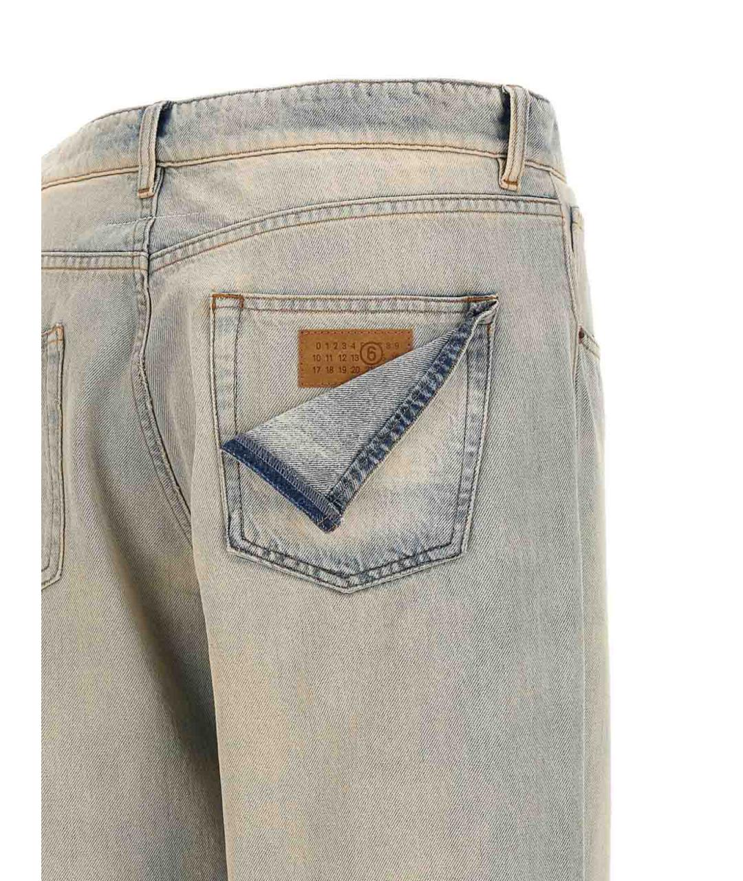 MM6 MAISON MARGIELA Синие хлопковые прямые джинсы, фото 4