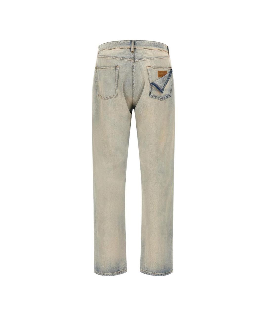 MM6 MAISON MARGIELA Синие хлопковые прямые джинсы, фото 3