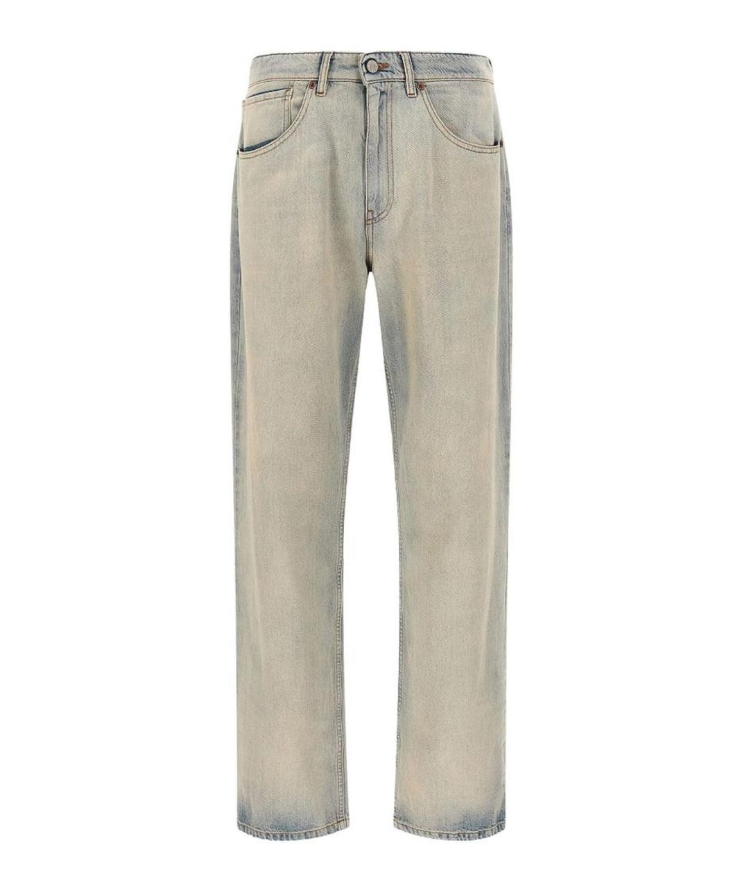 MM6 MAISON MARGIELA Синие хлопковые прямые джинсы, фото 1