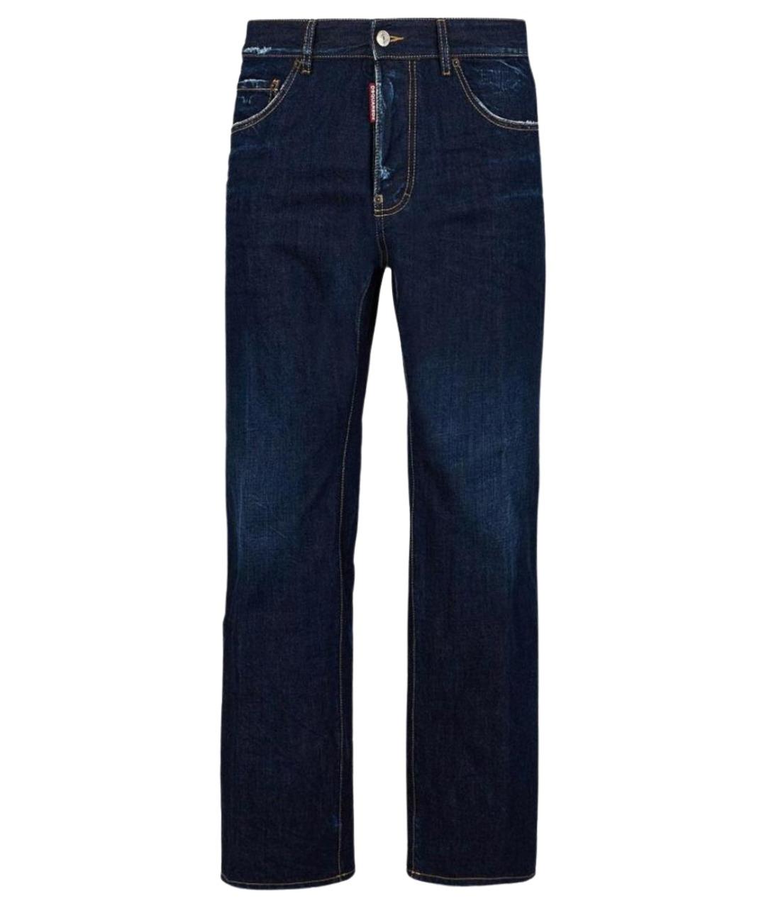 DSQUARED2 Синие хлопковые прямые джинсы, фото 1