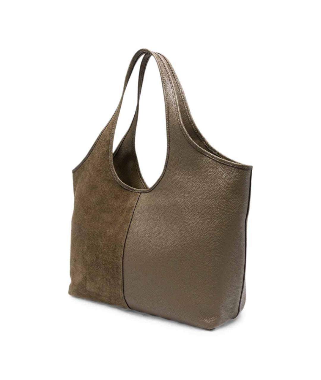 MICHAEL KORS Хаки кожаная сумка тоут, фото 3