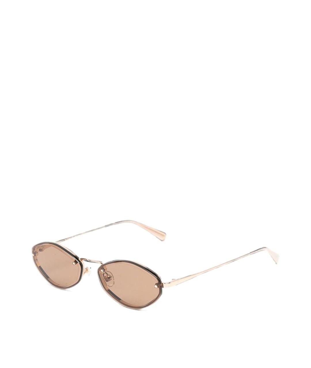 JACQUEMUS Золотые металлические солнцезащитные очки, фото 2