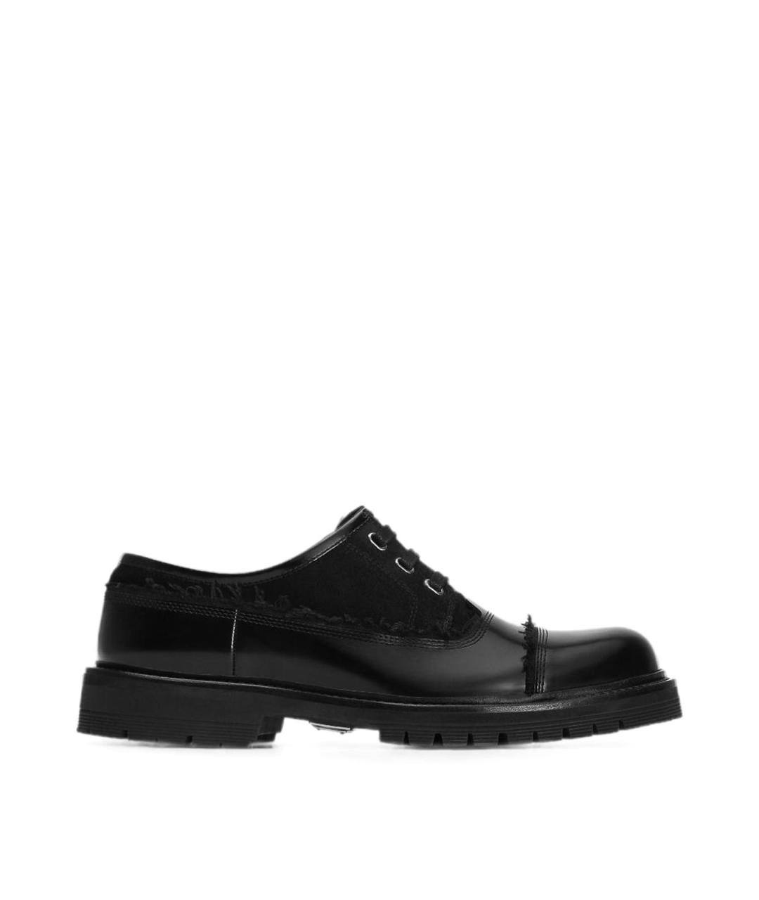 DOLCE&GABBANA Черные кожаные туфли, фото 1