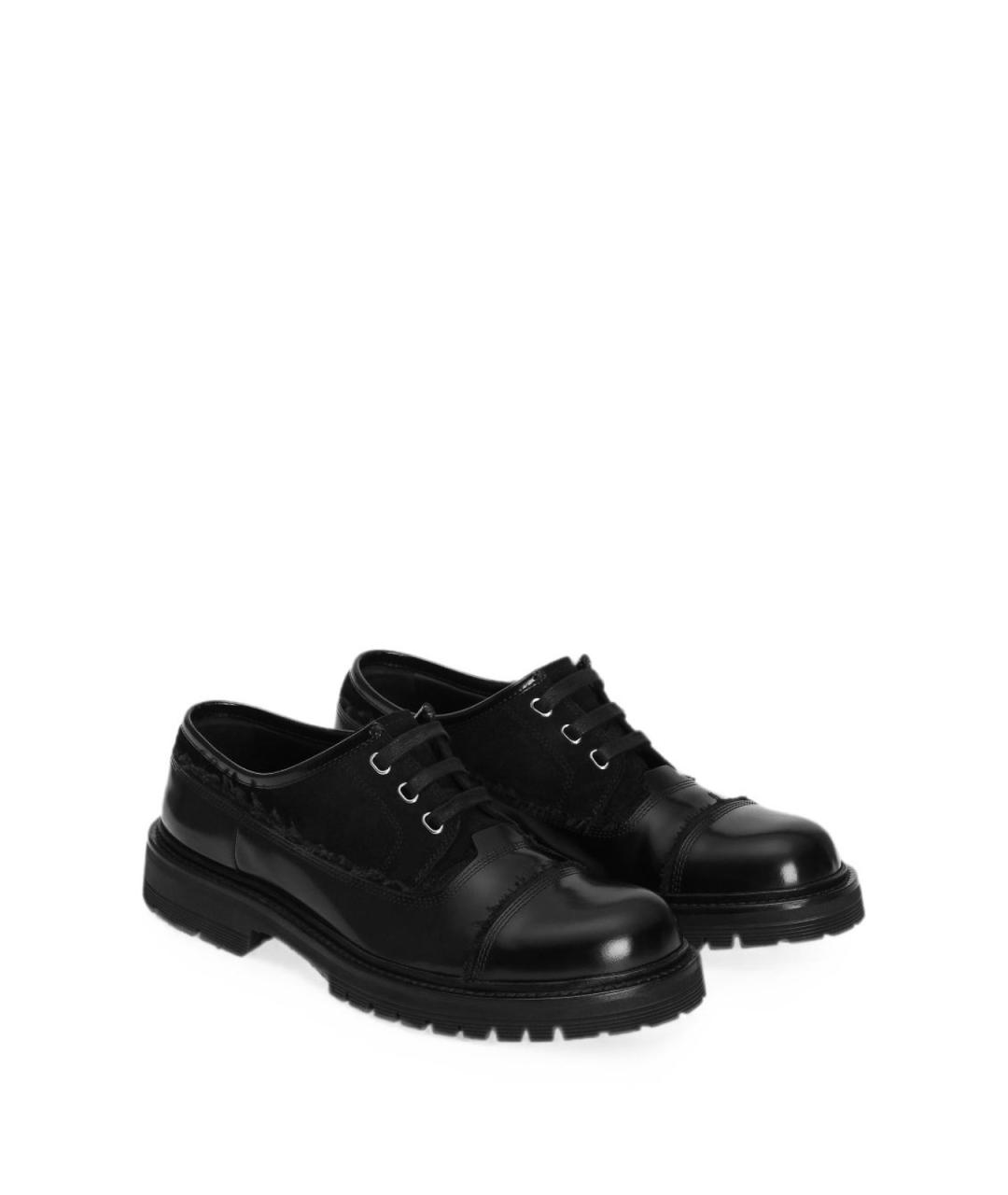DOLCE&GABBANA Черные кожаные туфли, фото 2