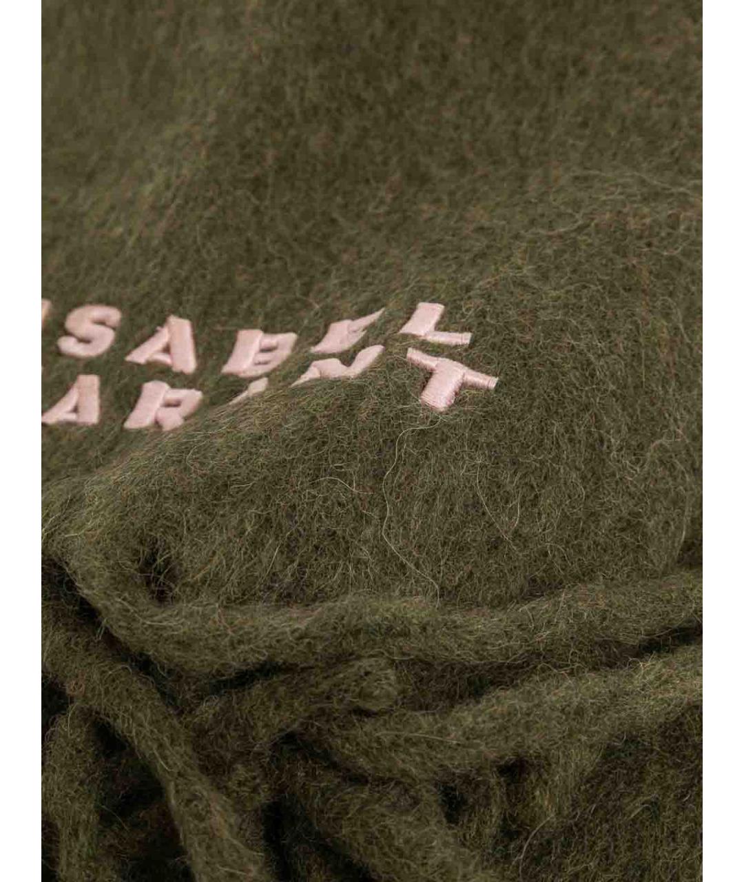 ISABEL MARANT Зеленый шерстяной шарф, фото 3