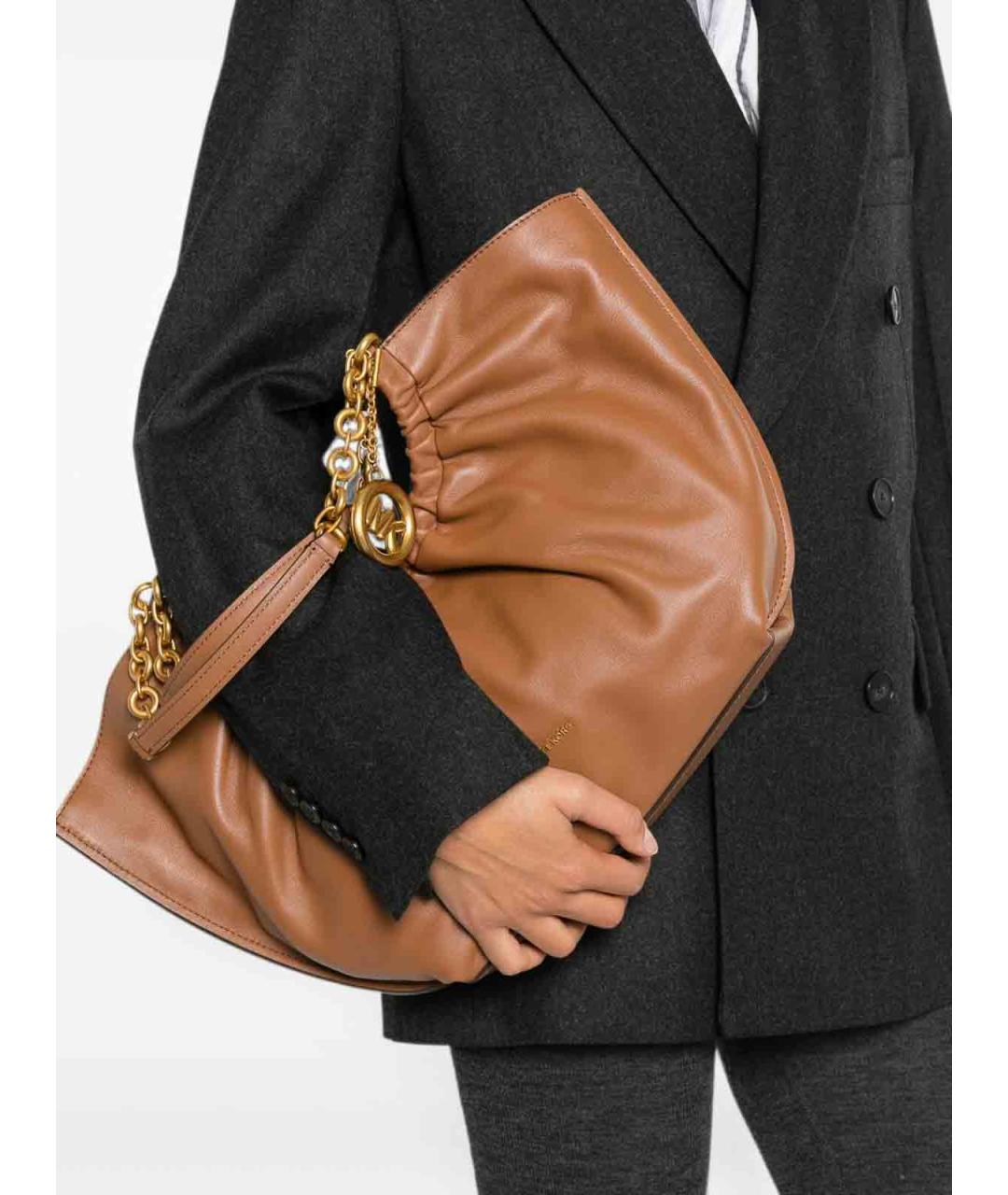 MICHAEL KORS Коричневая кожаная сумка тоут, фото 4