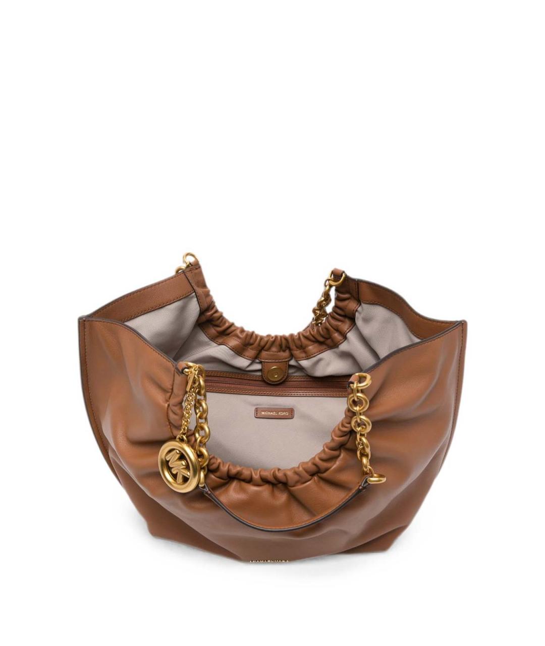 MICHAEL KORS Коричневая кожаная сумка тоут, фото 3