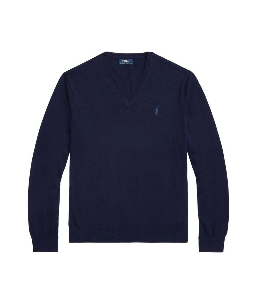 POLO RALPH LAUREN Синий шерстяной джемпер / свитер, фото 1