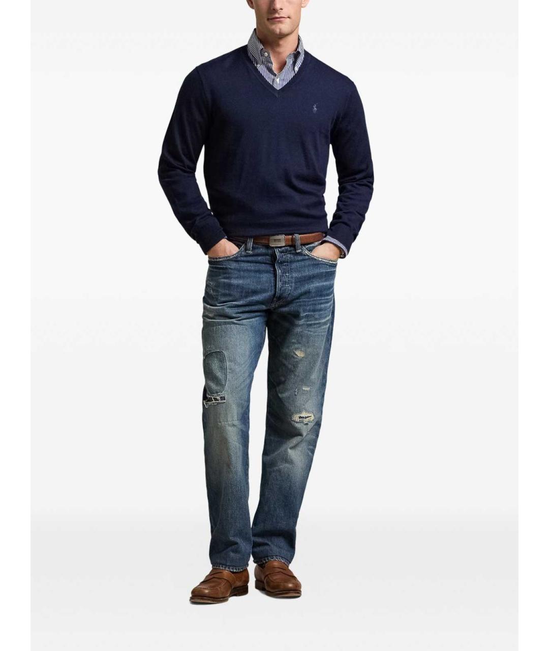POLO RALPH LAUREN Синий шерстяной джемпер / свитер, фото 2