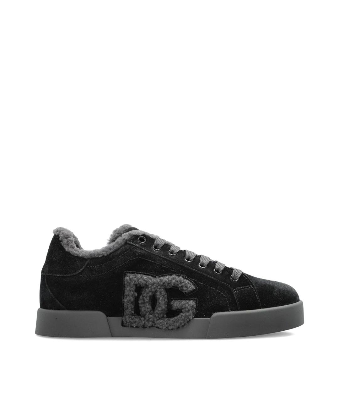 DOLCE&GABBANA Черные замшевые кеды, фото 1
