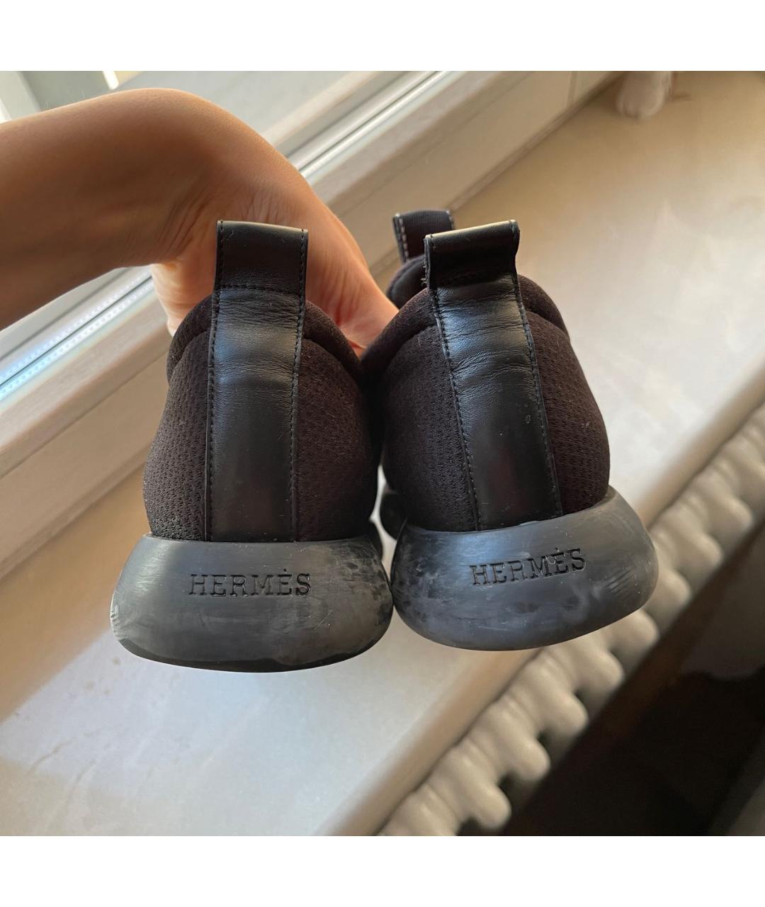 HERMES PRE-OWNED Черные синтетические кроссовки, фото 3