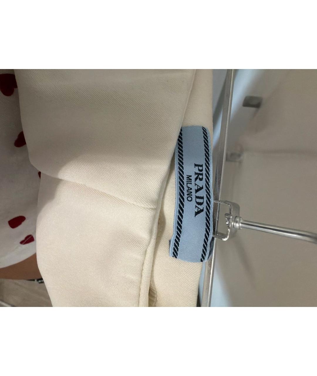 PRADA Белые брюки узкие, фото 3