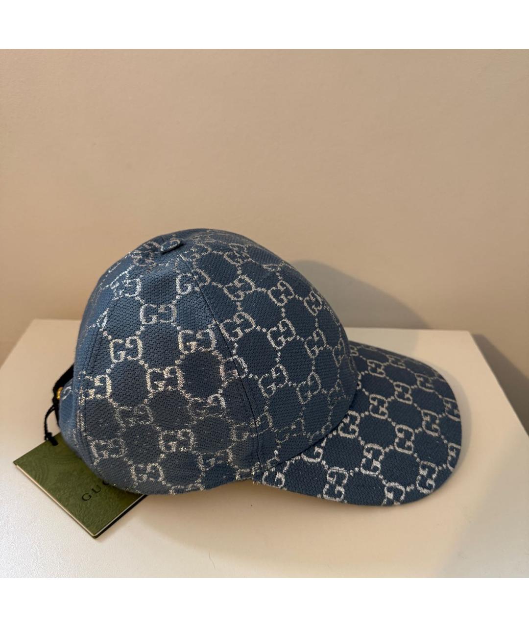 GUCCI Голубая шерстяная кепка, фото 2