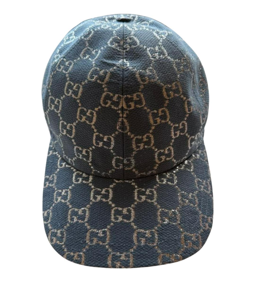 GUCCI Голубая шерстяная кепка, фото 1