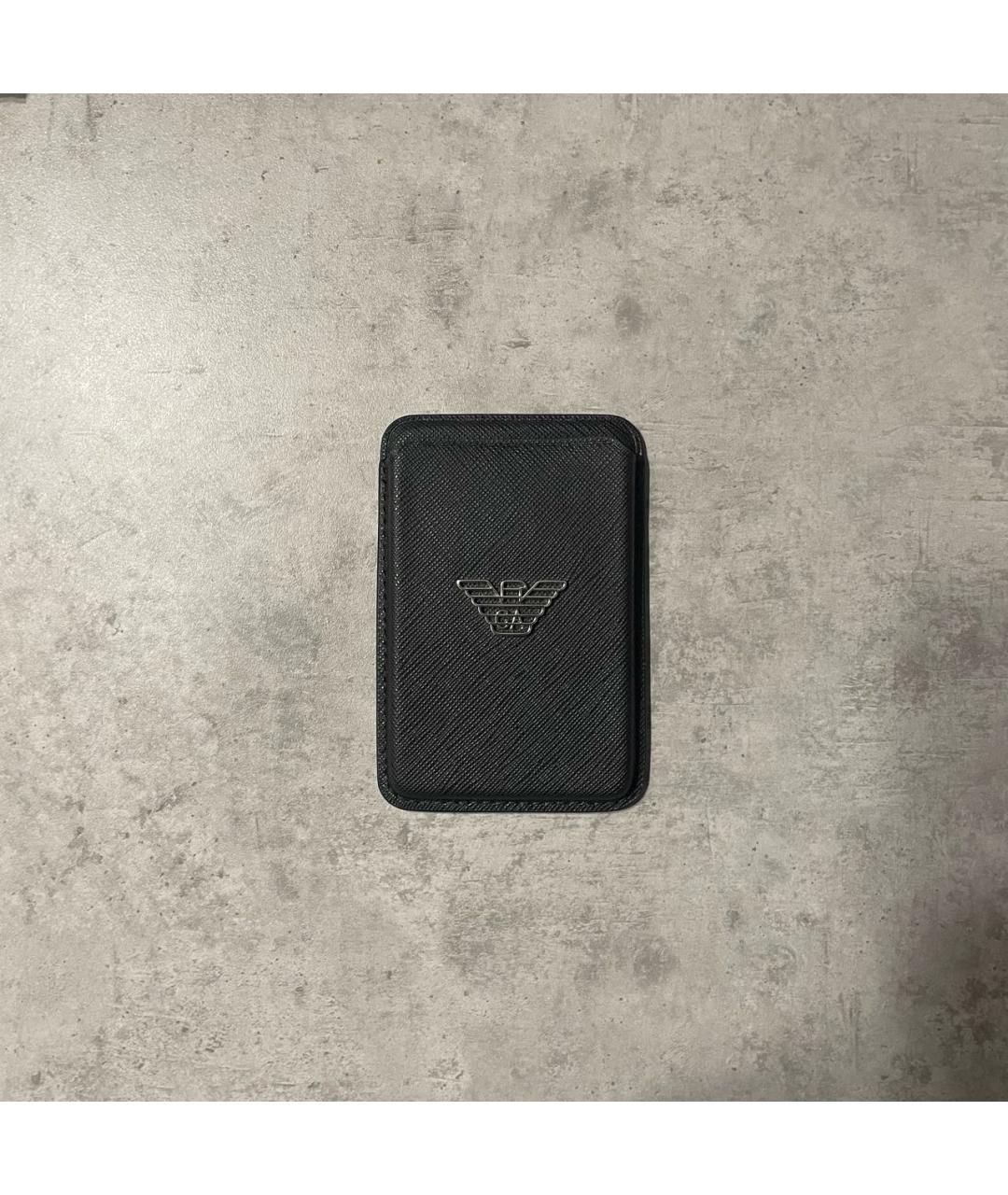 EMPORIO ARMANI Черный кардхолдер из искусственной кожи, фото 2