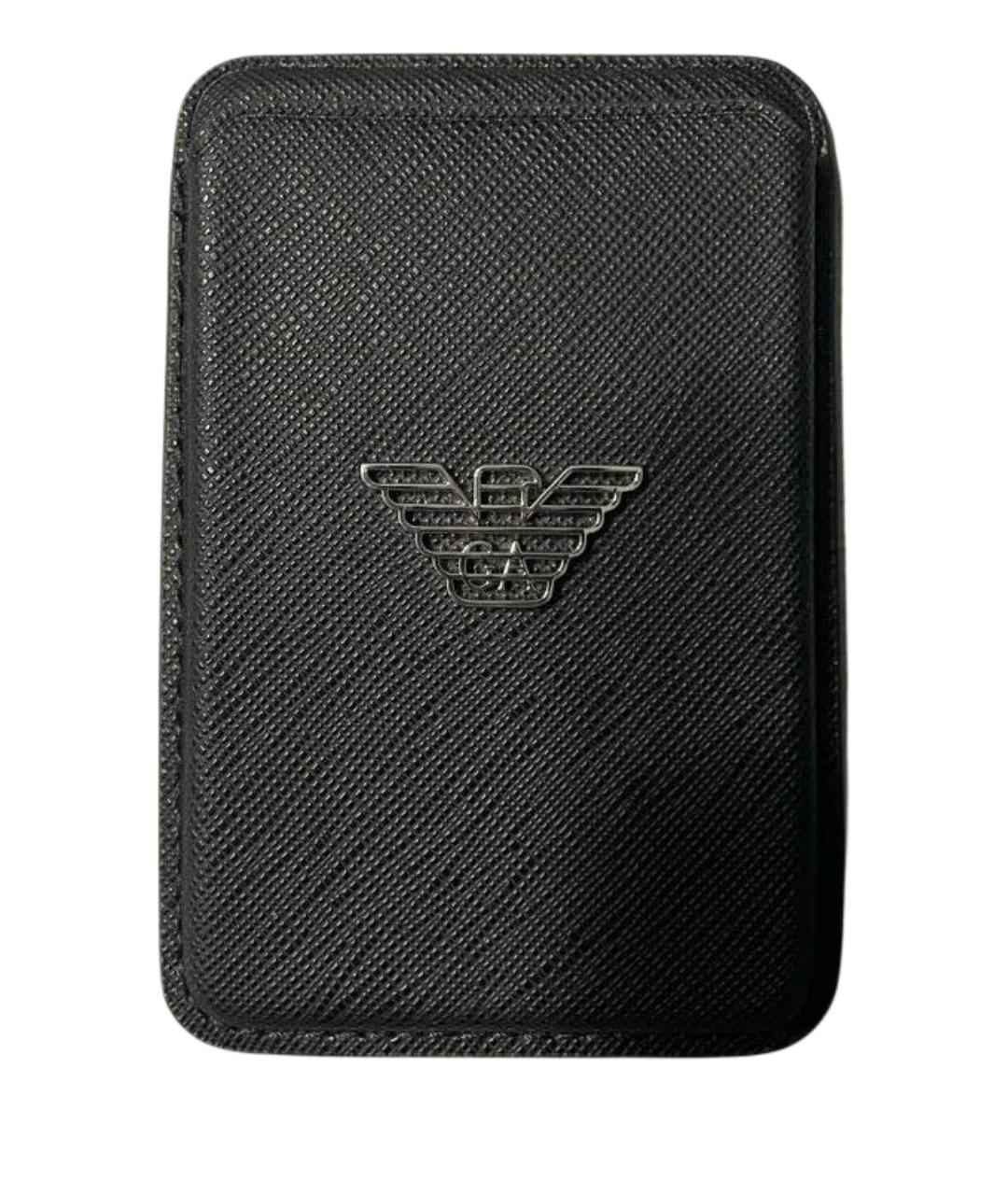 EMPORIO ARMANI Черный кардхолдер из искусственной кожи, фото 1