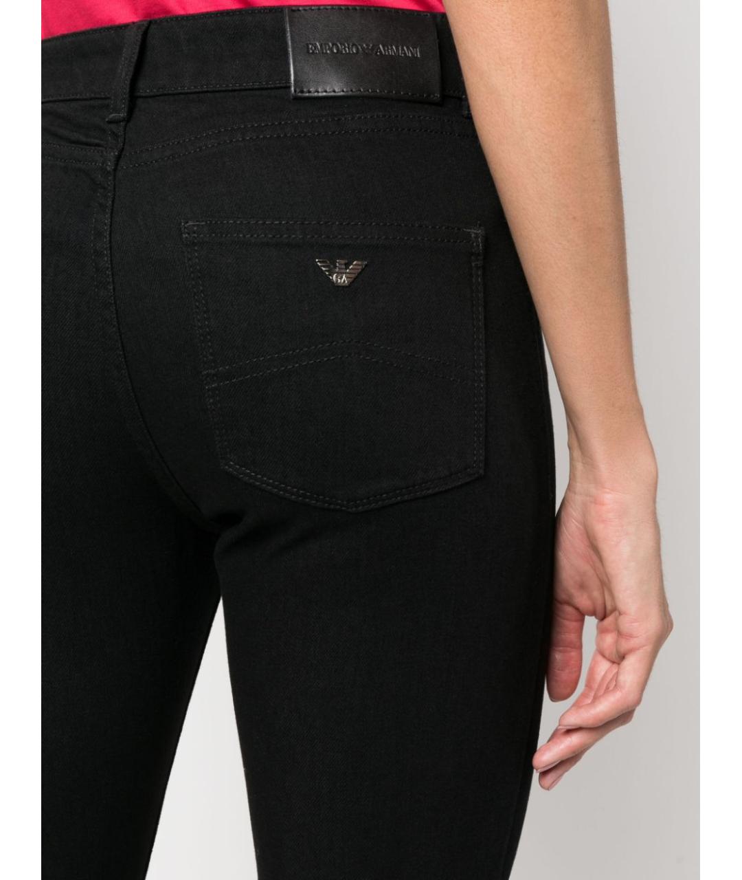 EMPORIO ARMANI Черные хлопко-эластановые джинсы слим, фото 2