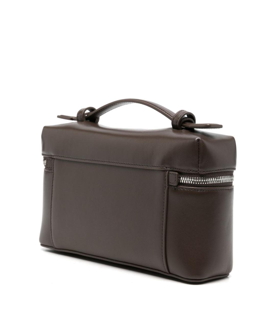 EMPORIO ARMANI Серая кожаная сумка с короткими ручками, фото 4