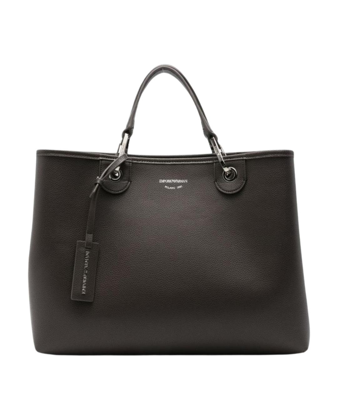 EMPORIO ARMANI Серая сумка тоут из искусственной кожи, фото 1