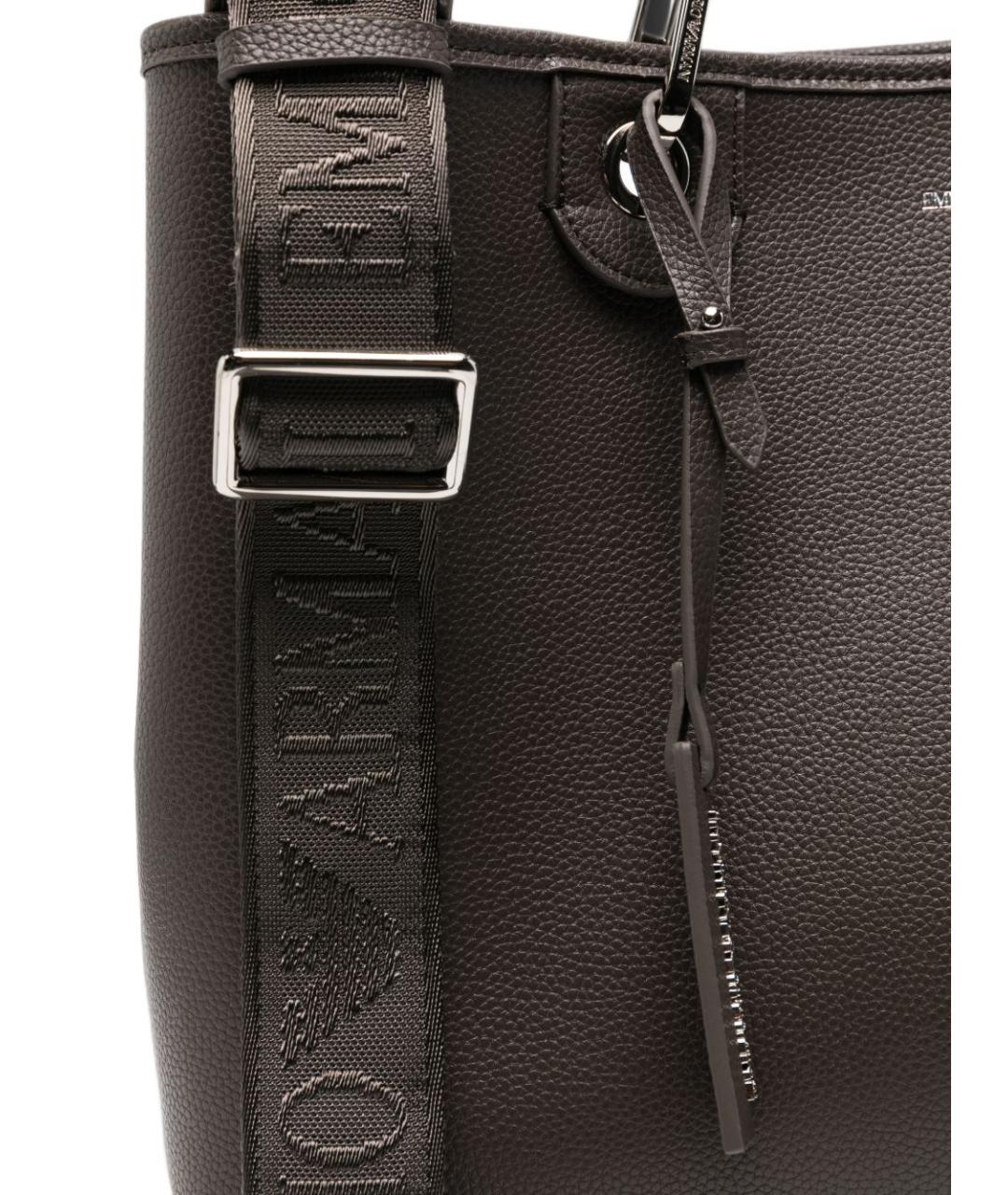 EMPORIO ARMANI Серая сумка тоут из искусственной кожи, фото 2