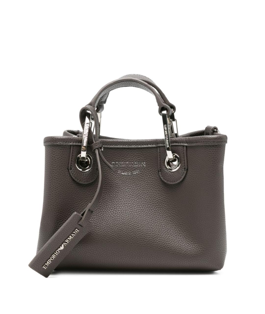 EMPORIO ARMANI Серая сумка тоут из искусственной кожи, фото 1