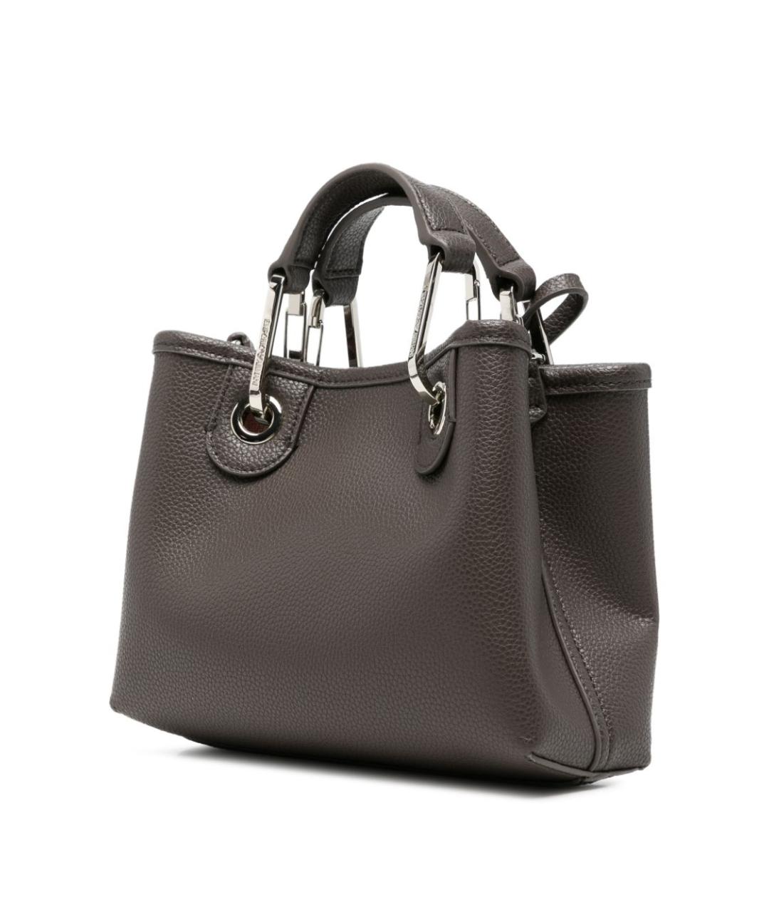 EMPORIO ARMANI Серая сумка тоут из искусственной кожи, фото 5