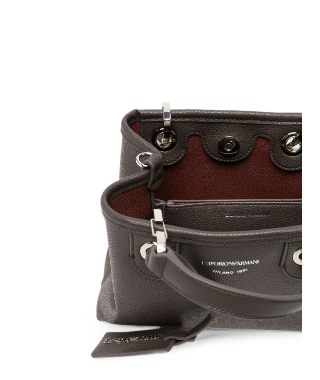 EMPORIO ARMANI Серая сумка тоут из искусственной кожи, фото 3