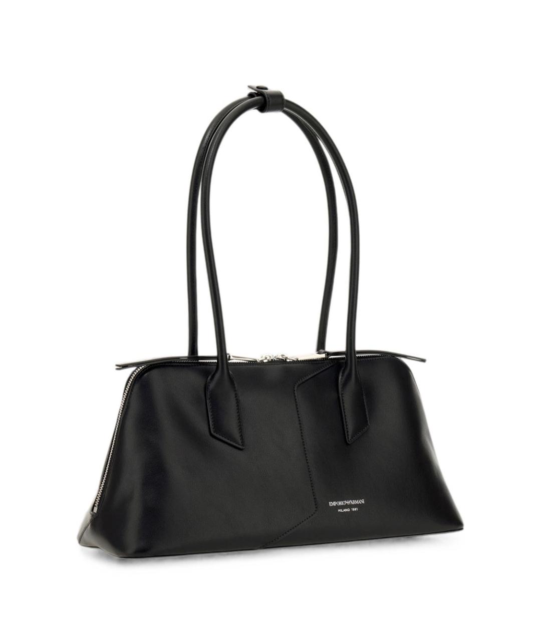 EMPORIO ARMANI Черная кожаная сумка тоут, фото 2