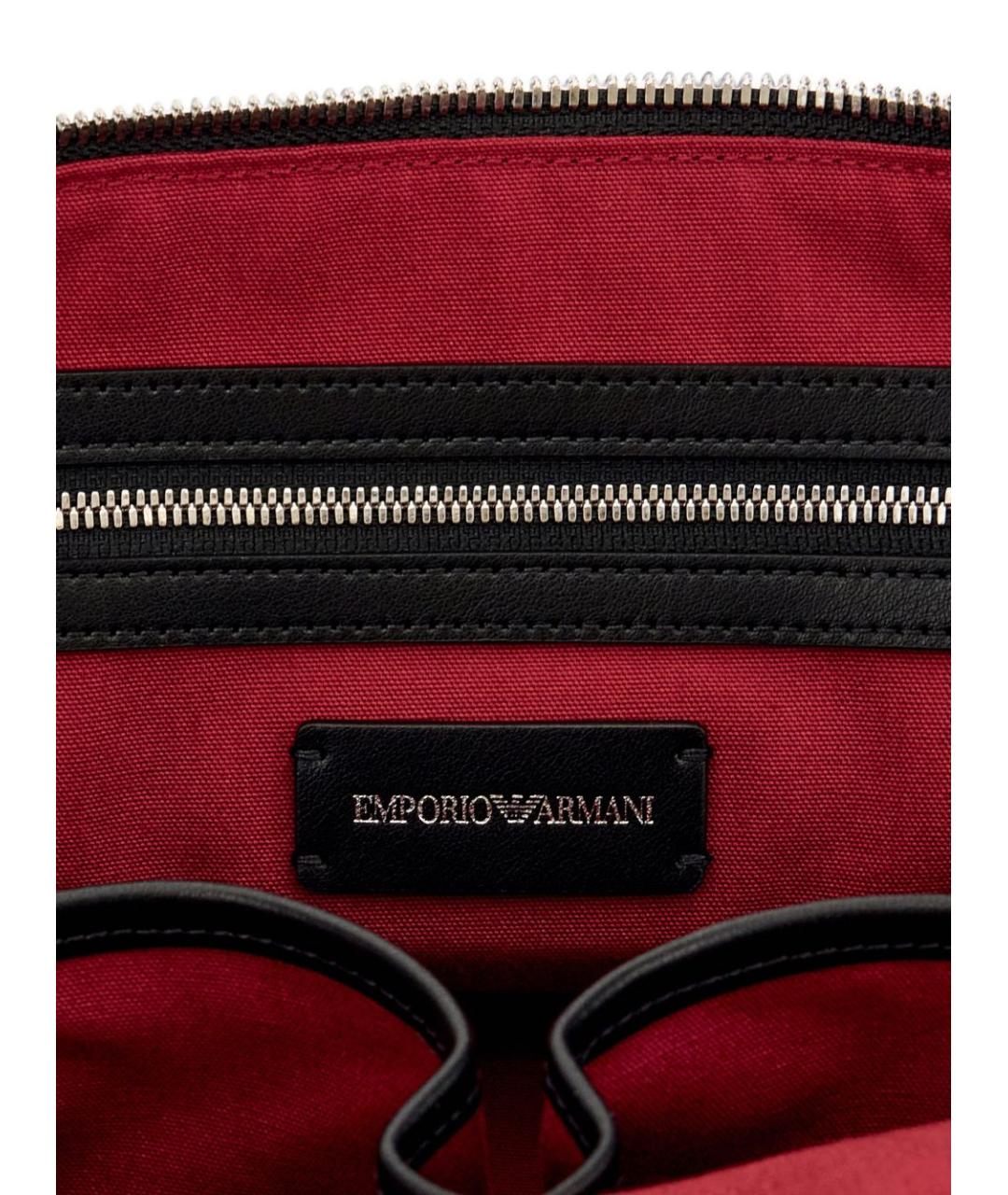 EMPORIO ARMANI Черная кожаная сумка тоут, фото 3