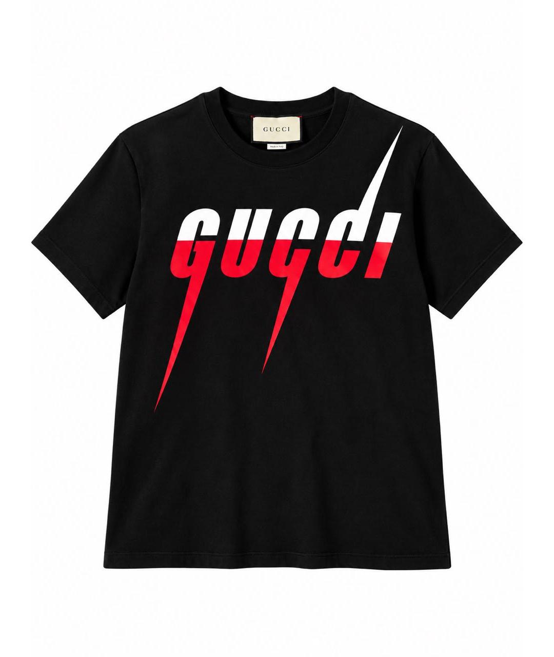 GUCCI Черная хлопковая футболка, фото 1