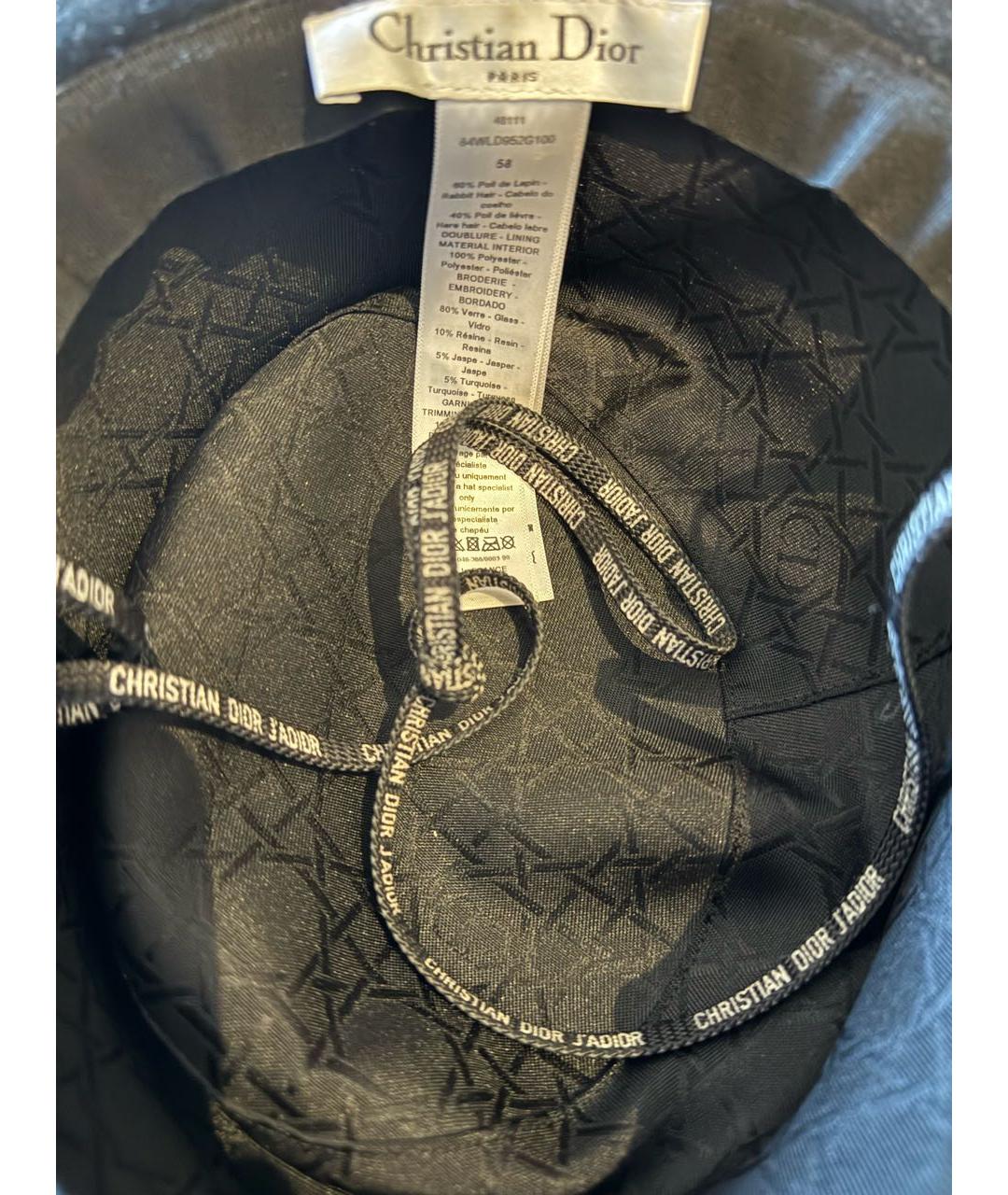 CHRISTIAN DIOR Черная шляпа, фото 3