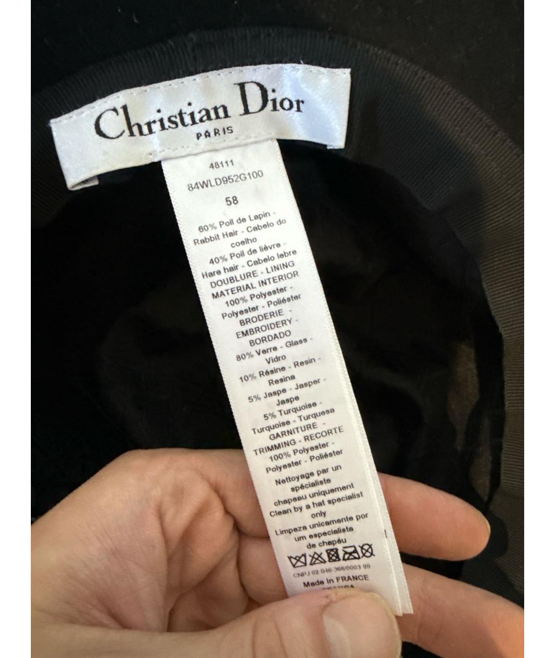 CHRISTIAN DIOR Черная шляпа, фото 4