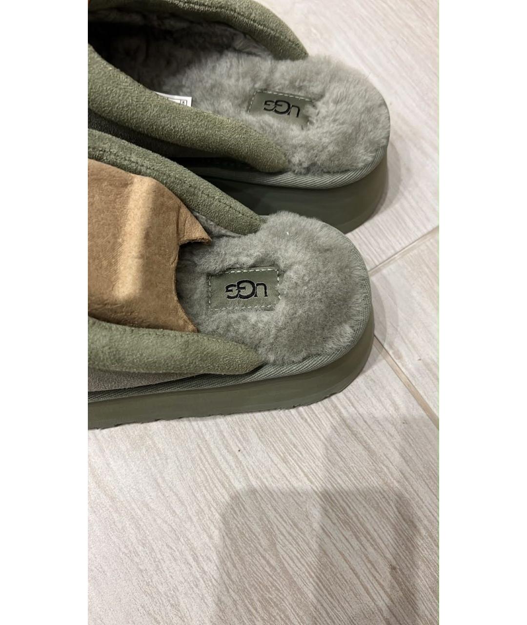 UGG Зеленые замшевые сабо, фото 5