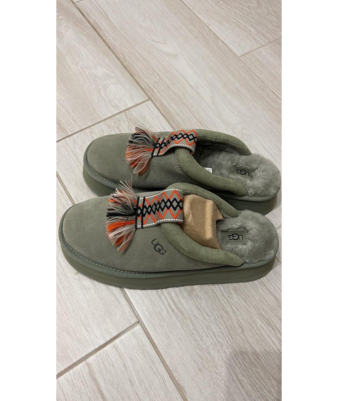 UGG Зеленые замшевые сабо, фото 3