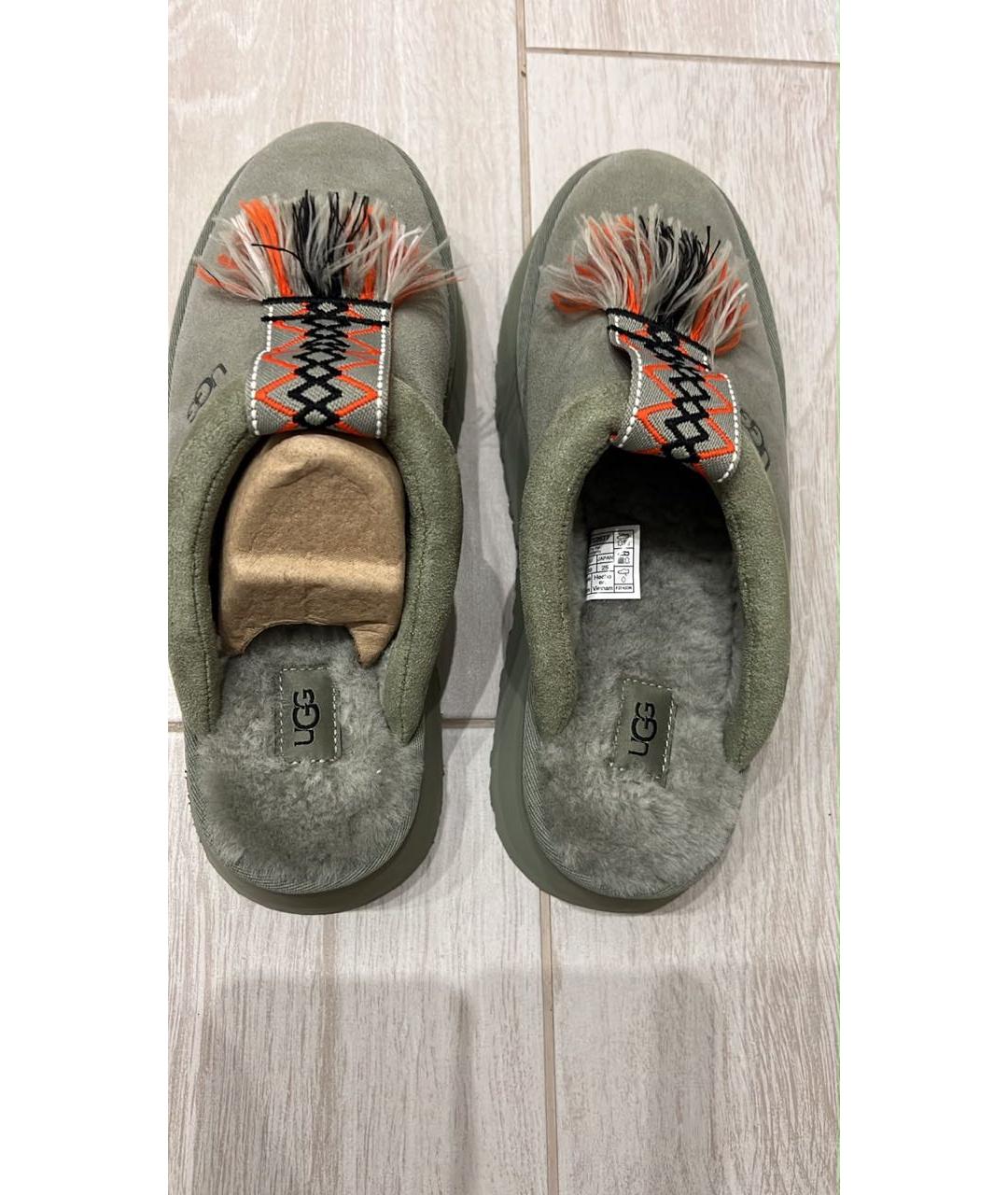 UGG Зеленые замшевые сабо, фото 4