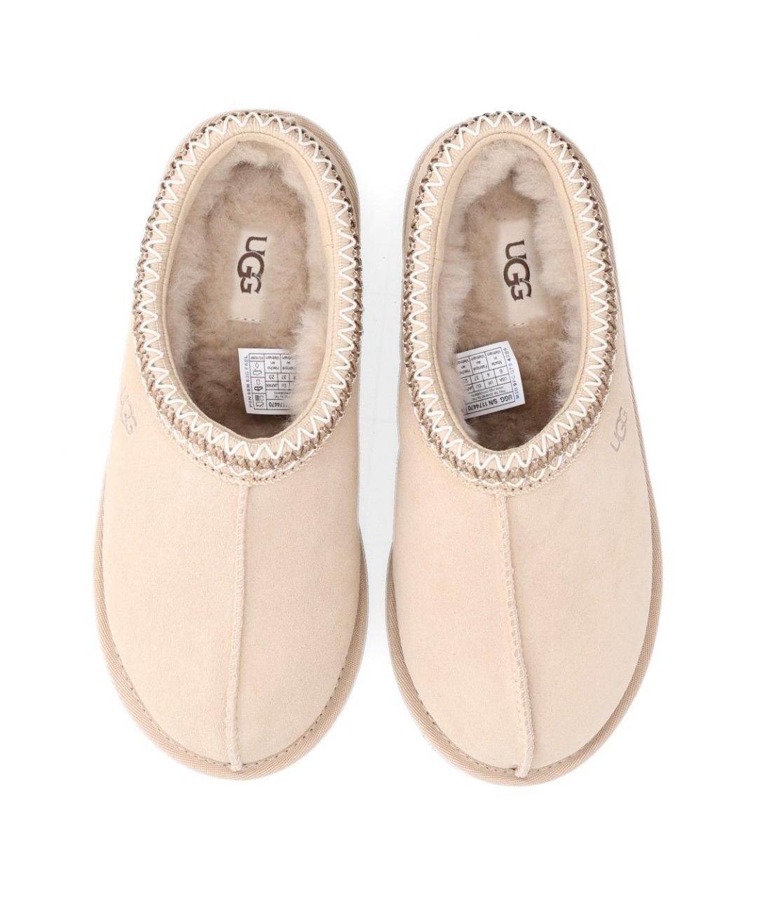 UGG Бежевые замшевые сабо, фото 4